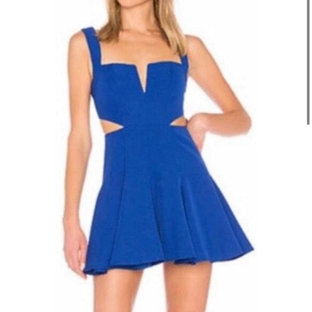 by the way. blue cut-out dress
